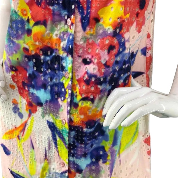 Trina Turk NWT Floral Print Eyelet Dress Womens Size 12 brand new - Picture 10 of 14